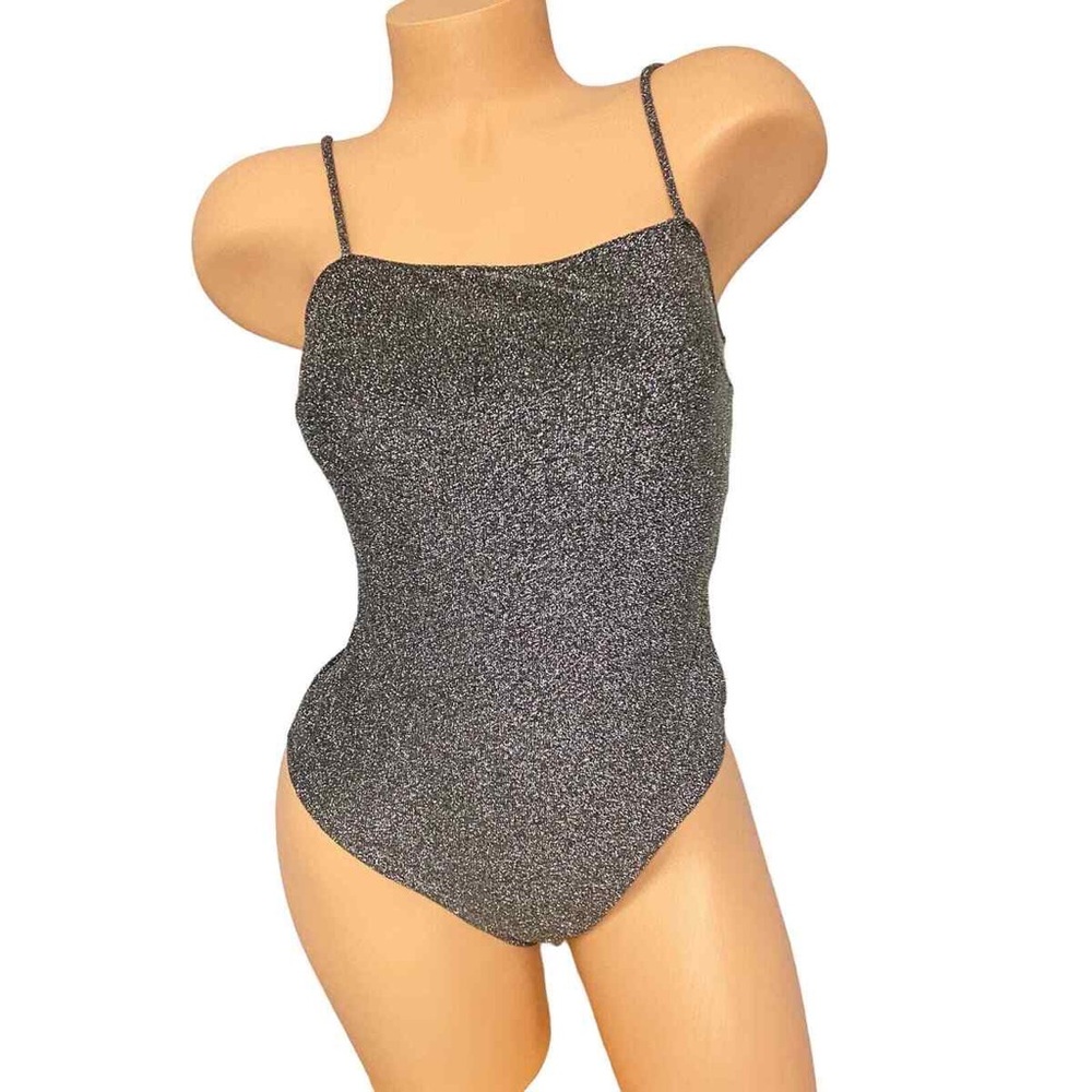 Forever 21 Silver Shimmer Bodysuit Size Medium